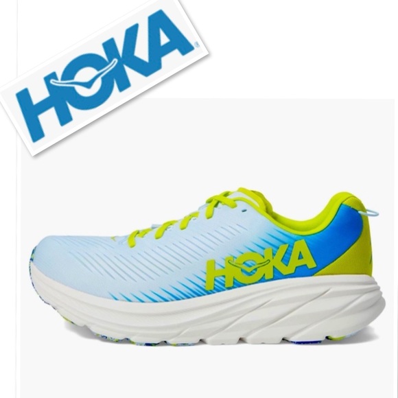 HOKA ONE ONE Men Rincon 3 Shoes Snickers Ice Water/Diva Blue Size 11.5 US